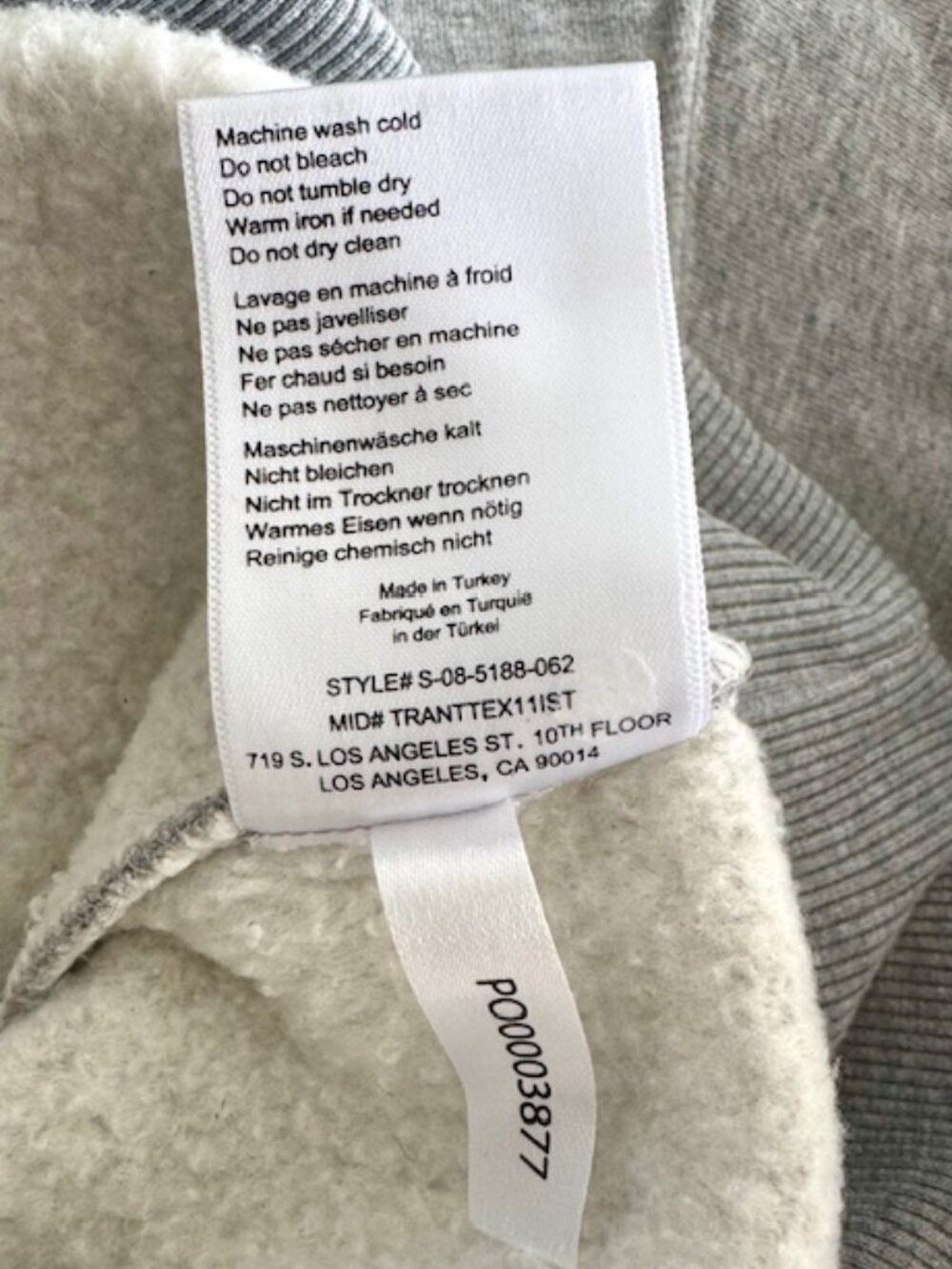 ANINE BING LT. GREY SWEATSHIRT- XS (Pristine Like-New Condition) - Picture 7 of 11